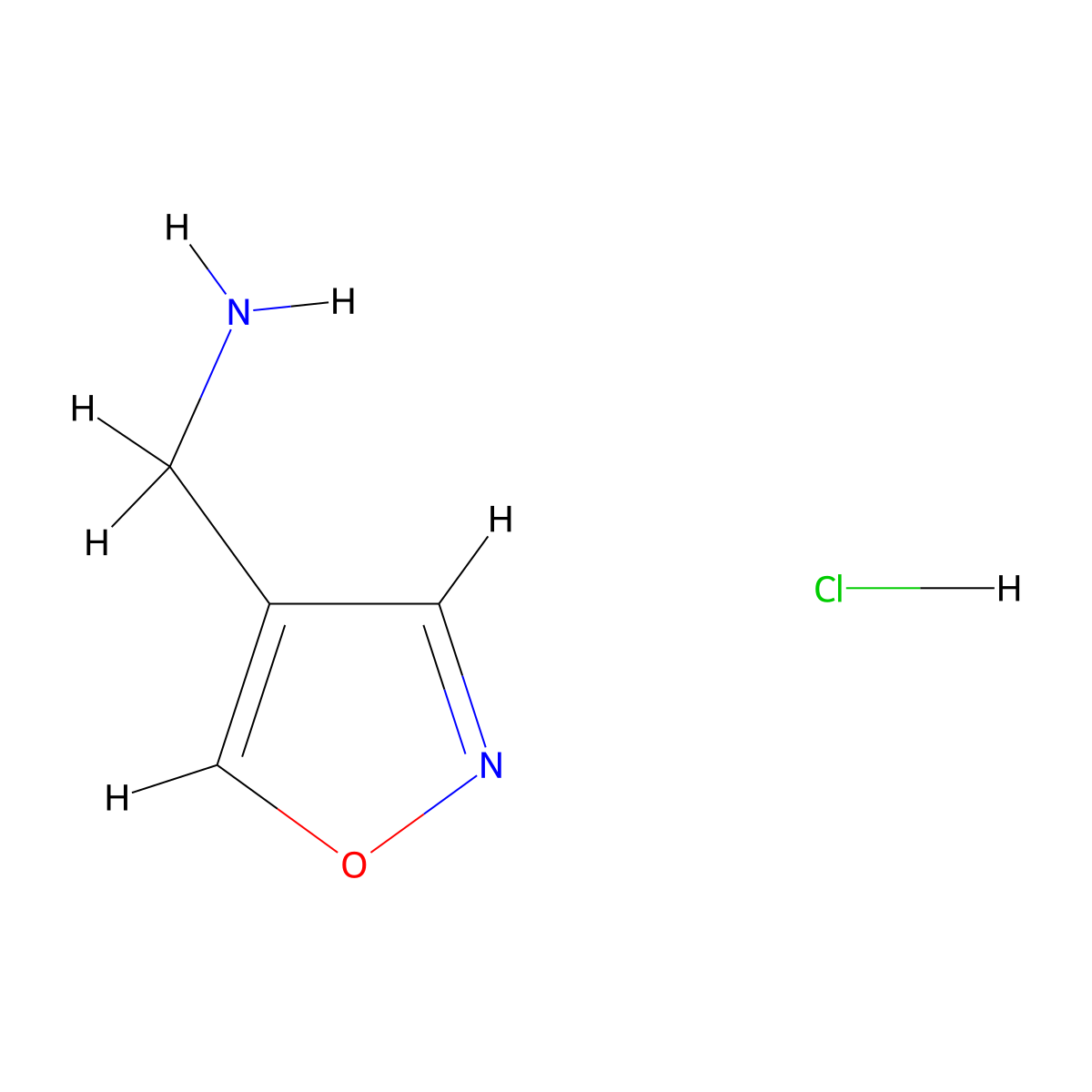 (1,2-Oxazol-4-yl)methanamine hydrochloride molecular structure, CAS 173850-71-0