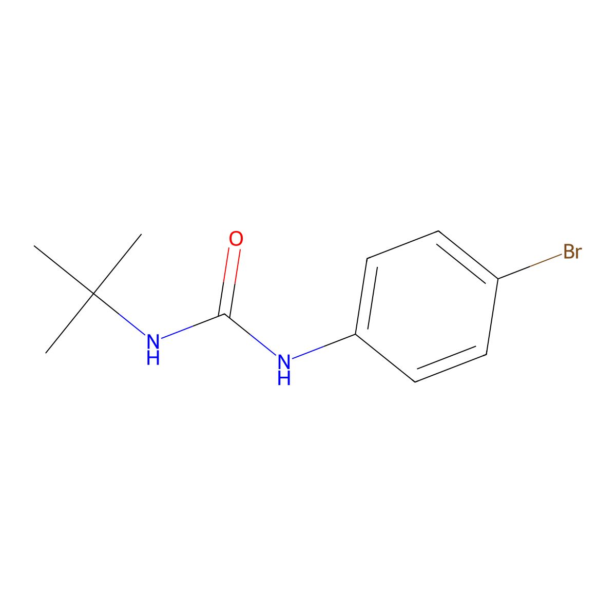 N-(4-bromophenyl)-N'-(tert-butyl)urea molecular structure, CAS 17386-04-8