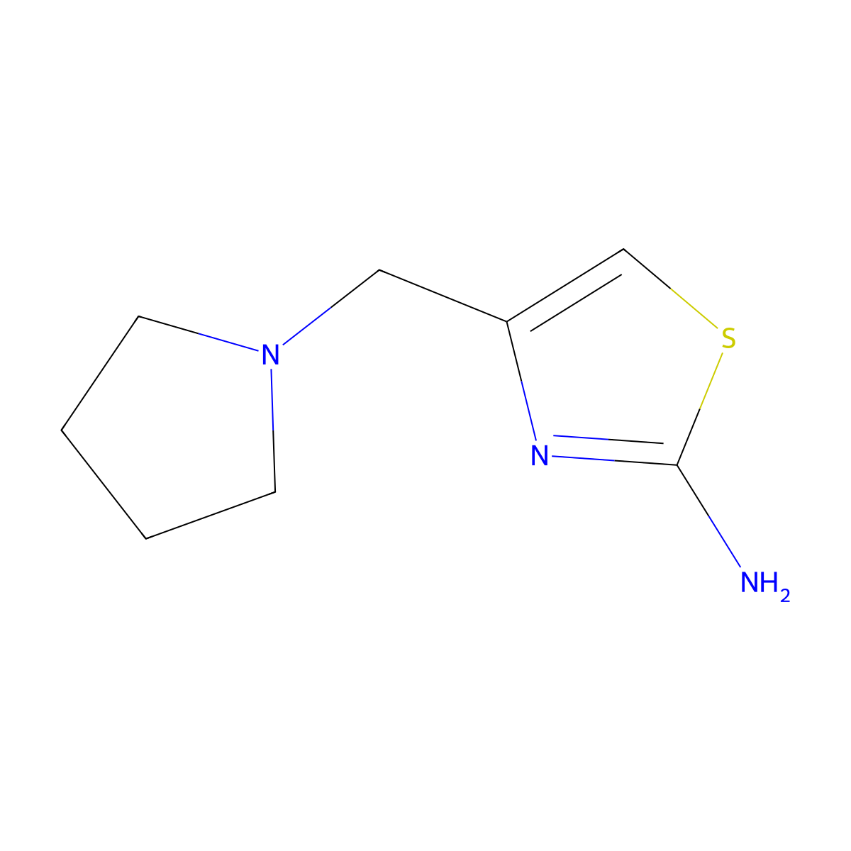 4-[(Pyrrolidin-1-yl)methyl]-1,3-thiazol-2-amine molecular structure, CAS 17386-09-3