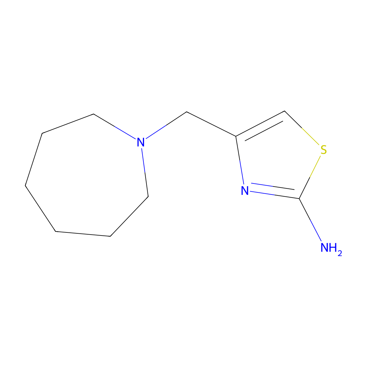 4-(Azepan-1-ylmethyl)-1,3-thiazol-2-amine molecular structure, CAS 17386-11-7