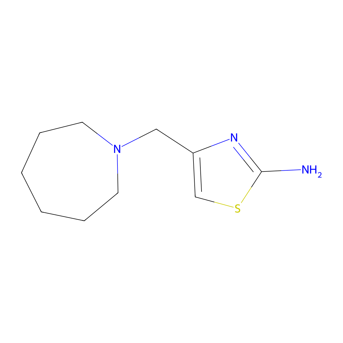 4-(Azepan-1-ylmethyl)-1,3-thiazol-2-amine molecular structure, CAS 17386-11-7