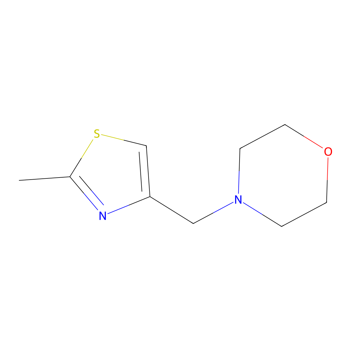4-[(2-Methyl-1,3-thiazol-4-yl)methyl]morpholine molecular structure, CAS 17386-19-5