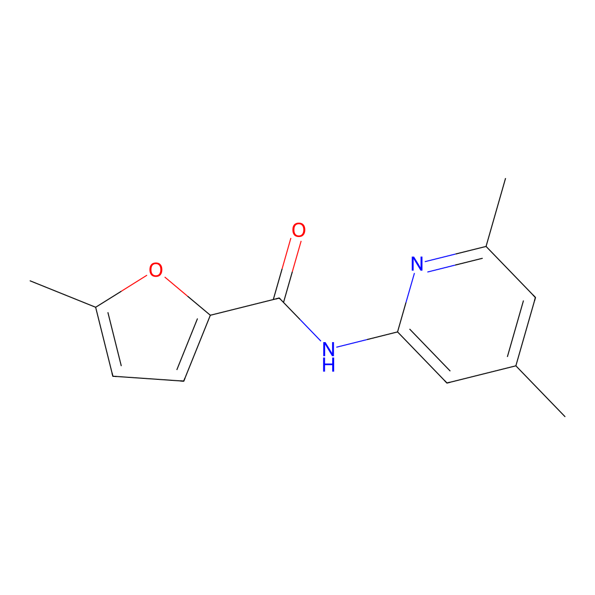 N-(4,6-dimethylpyridin-2-yl)-5-methylfuran-2-carboxamide molecular structure, CAS 173863-35-9