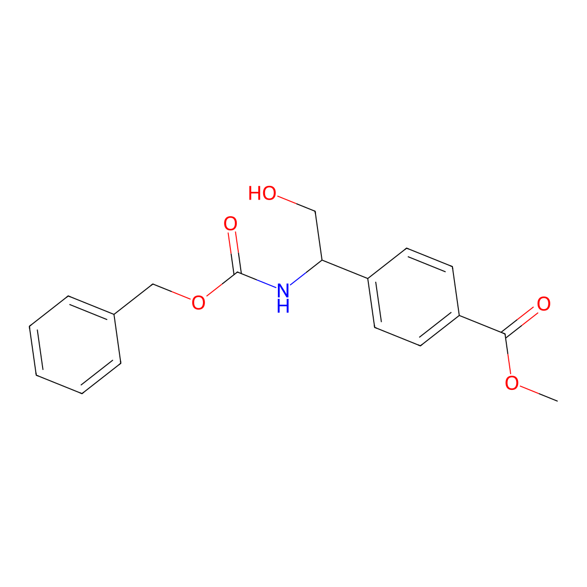 Methyl 4-(1-{[(benzyloxy)carbonyl]amino}-2-hydroxyethyl)benzoate molecular structure, CAS 173898-10-7