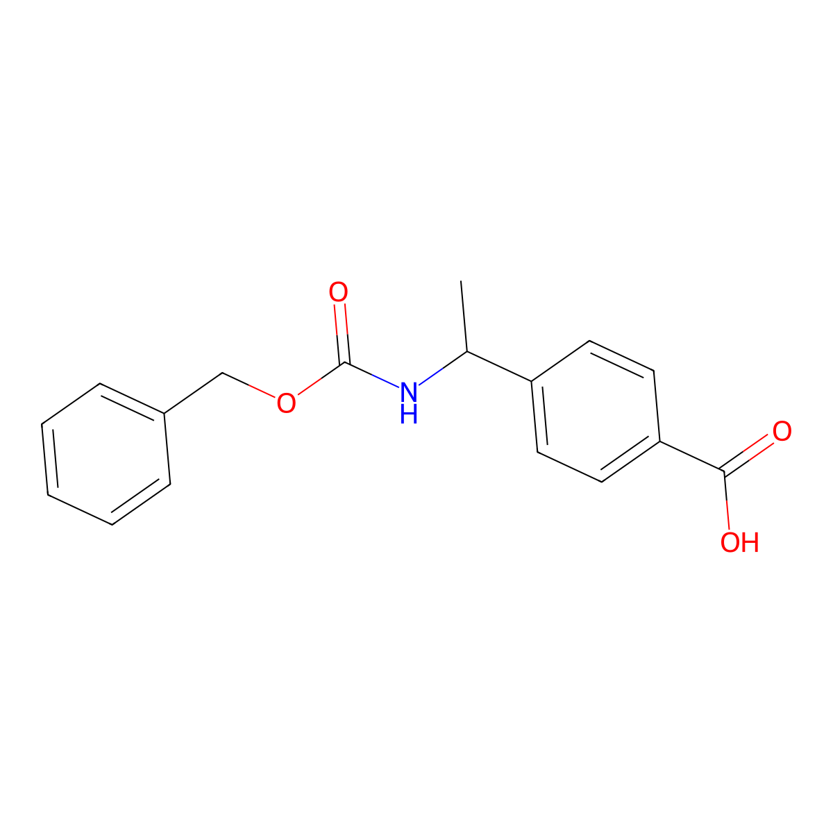 (R)-4-(1-(((Benzyloxy)carbonyl)amino)ethyl)benzoic acid molecular structure, CAS 173898-15-2