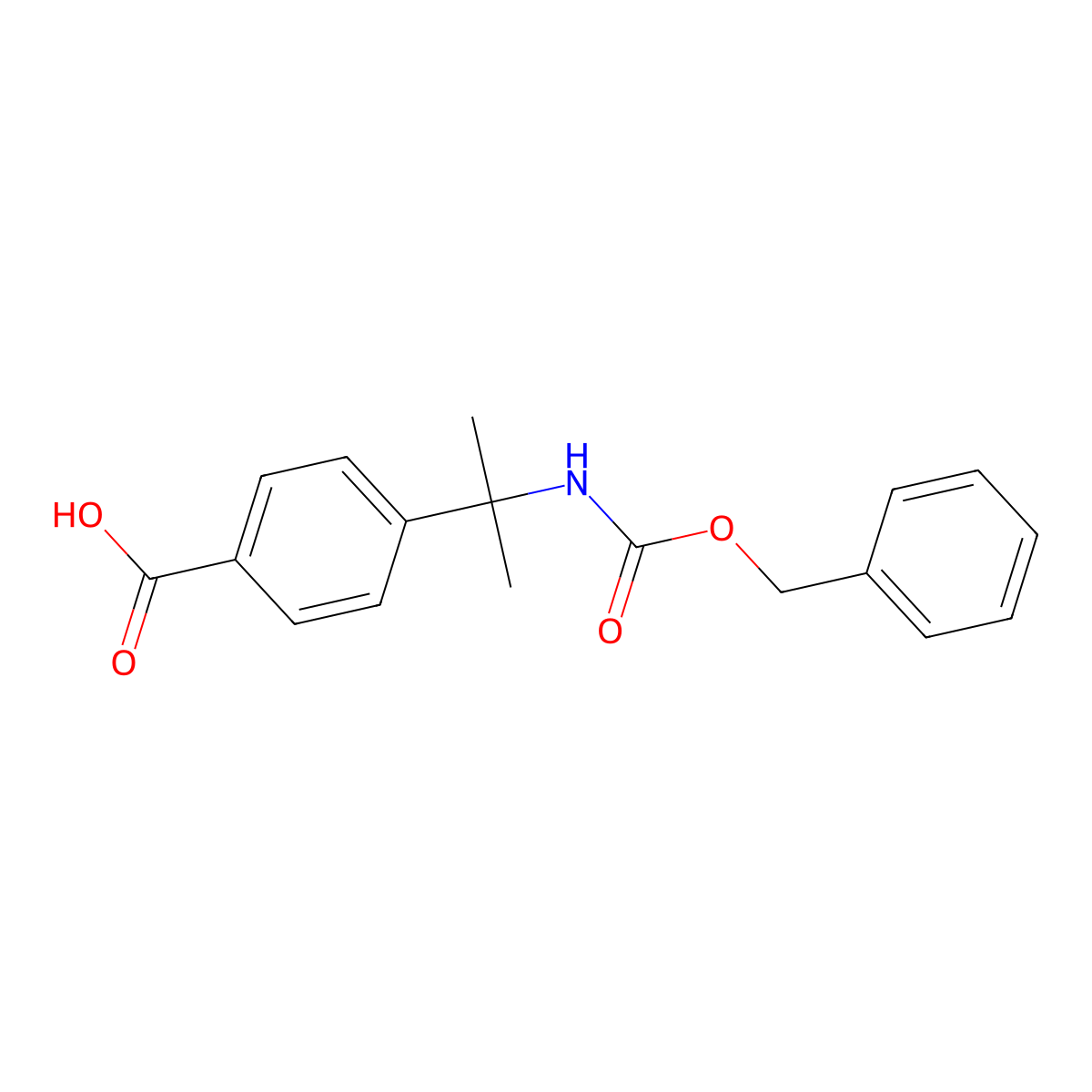 4-(1-Benzyloxycarbonylamino-1-methylethyl)-benzoic acid molecular structure, CAS 173898-16-3