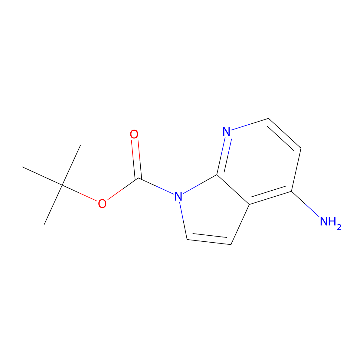 tert-Butyl 4-amino-1H-pyrrolo[2,3-b]pyridine-1-carboxylate molecular structure, CAS 173898-20-9