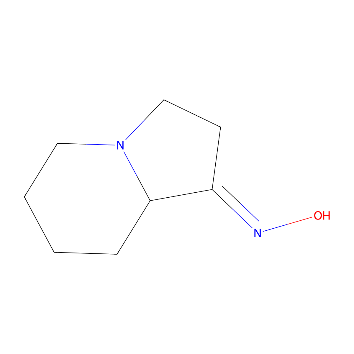 (1E)-hexahydroindolizin-1(5H)-one oxime molecular structure, CAS 17390-06-6