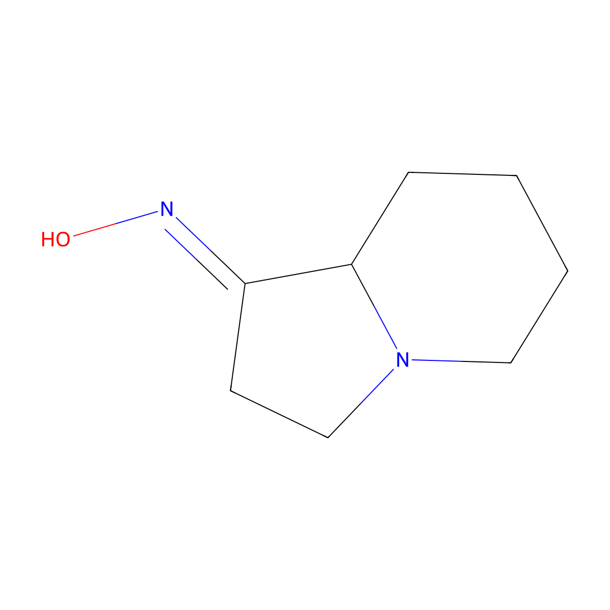 (1E)-hexahydroindolizin-1(5H)-one oxime molecular structure, CAS 17390-06-6