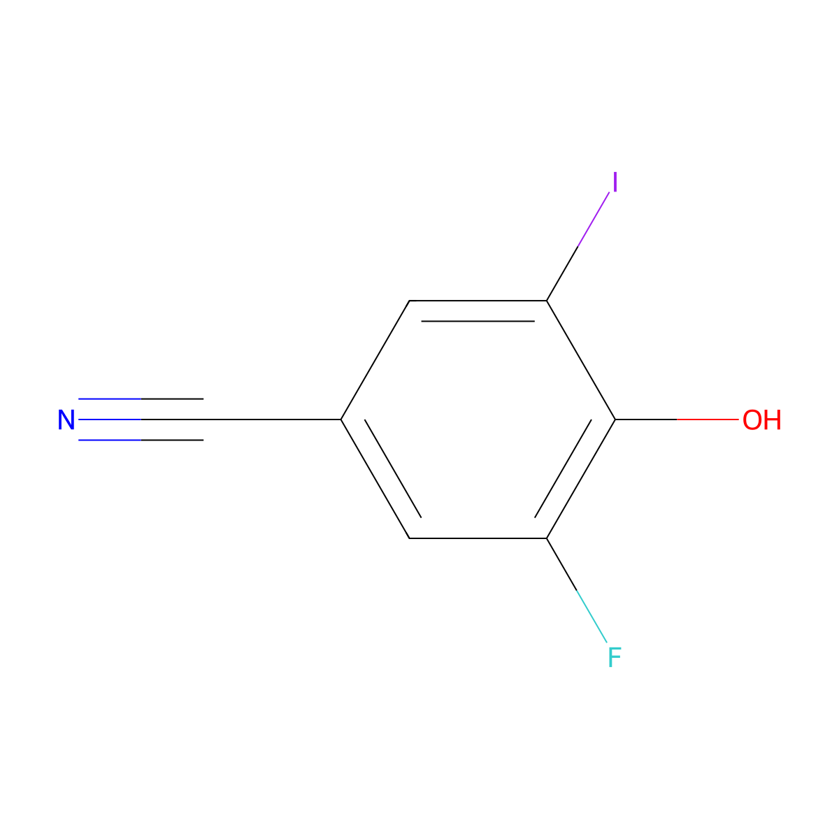 3-Fluoro-4-hydroxy-5-iodobenzonitrile molecular structure, CAS 173900-33-9