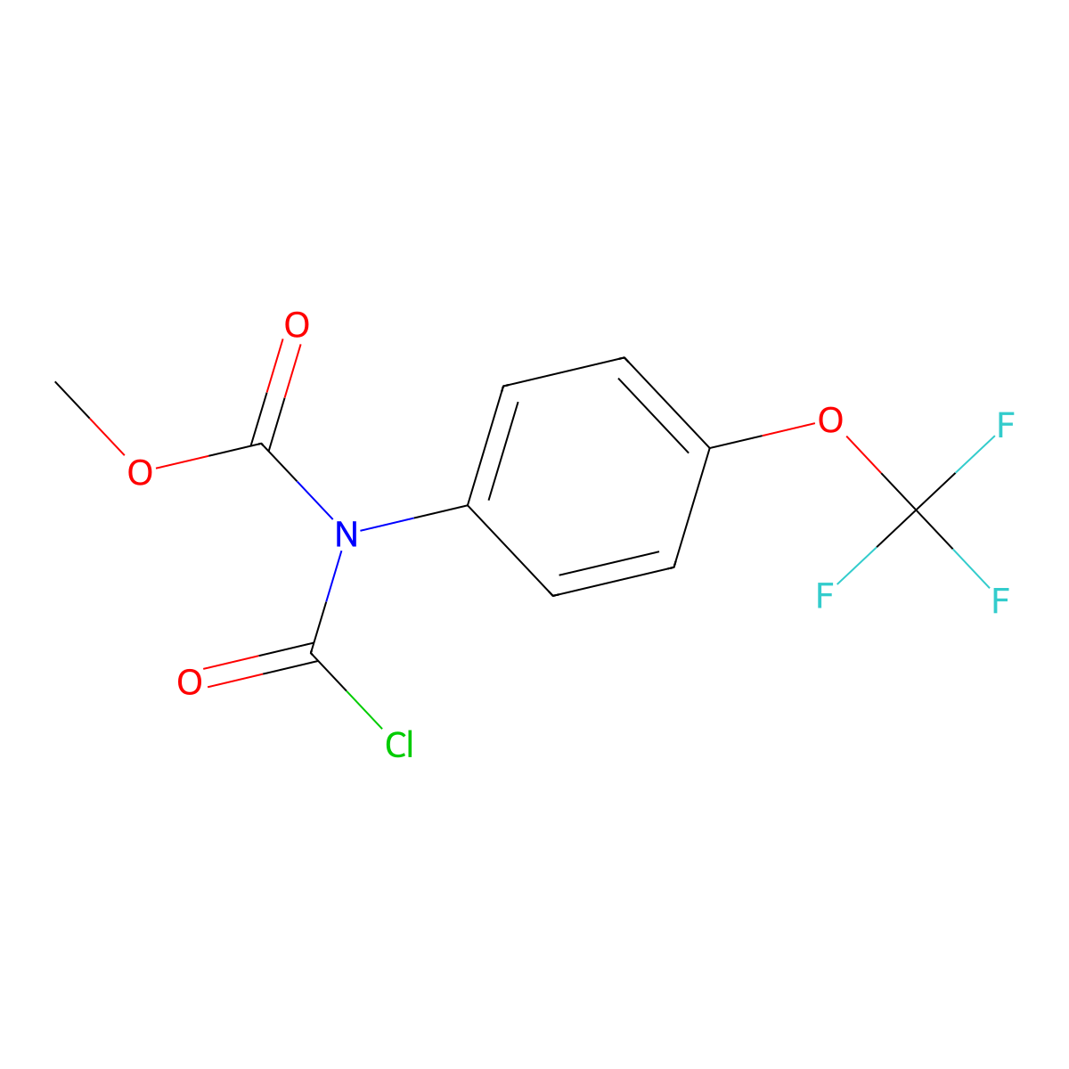 Carbamic acid, N-(chlorocarbonyl)-N-(4-(trifluoromethoxy)phenyl)-, methyl ester molecular structure, CAS 173903-15-6