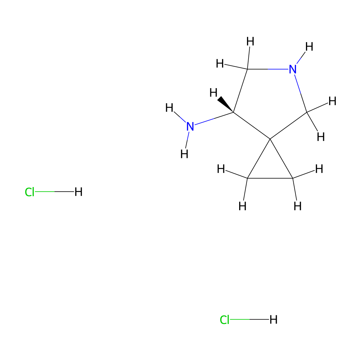 (S)-5-Azaspiro[2.4]heptan-7-amine dihydrochloride molecular structure, CAS 173904-24-0