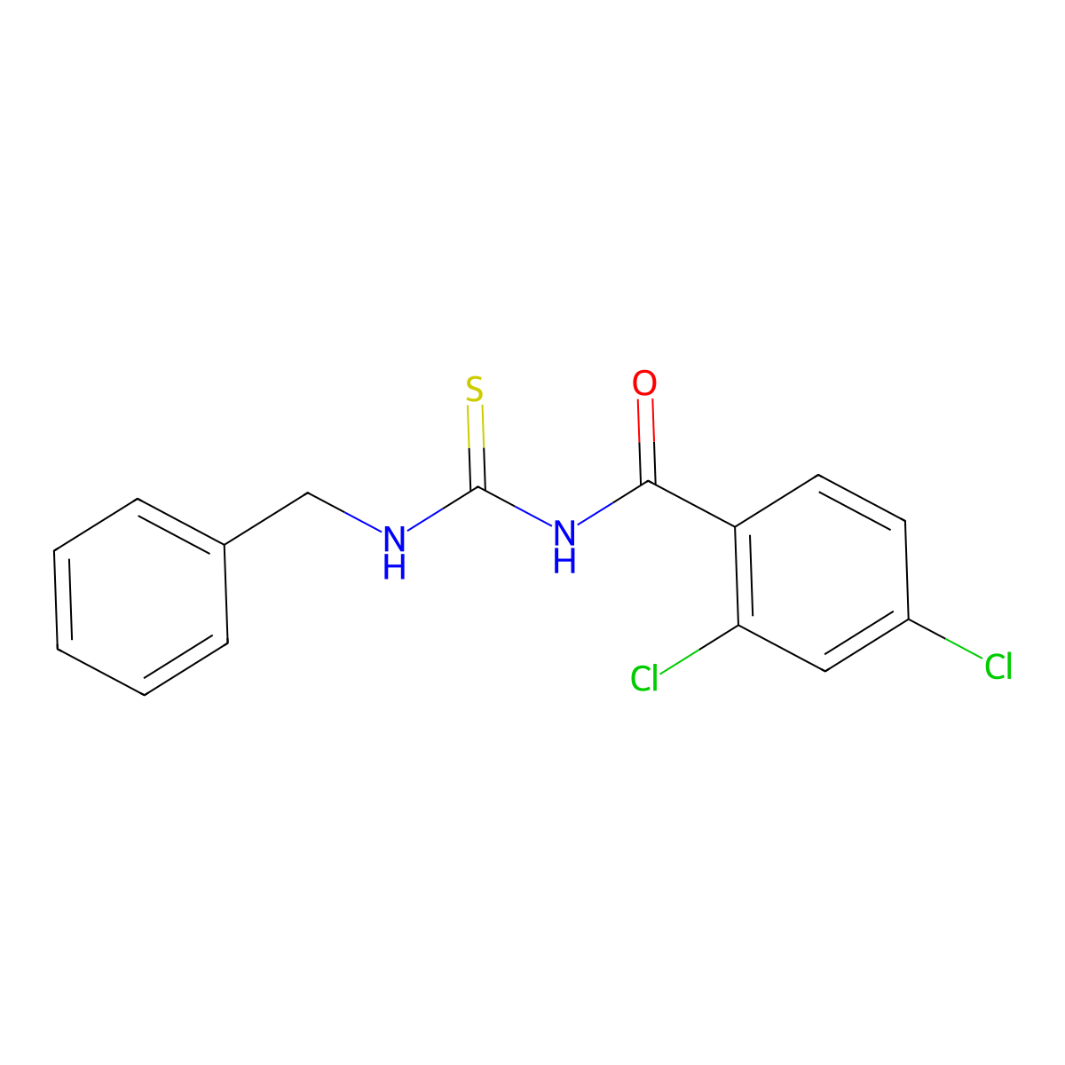 N-(benzylcarbamothioyl)-2,4-dichlorobenzamide molecular structure, CAS 173905-98-1