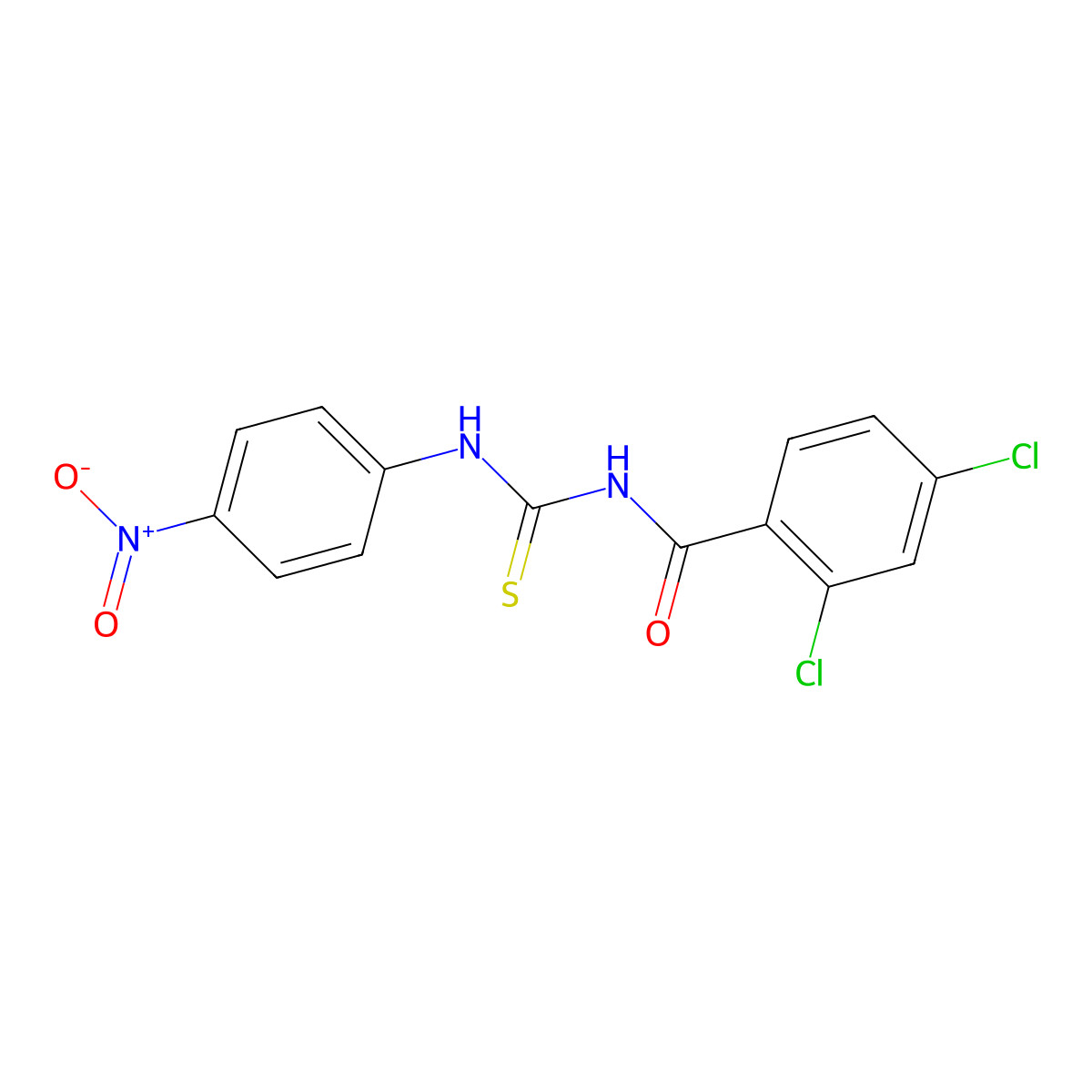 2,4-dichloro-N-[(4-nitrophenyl)carbamothioyl]benzamide molecular structure, CAS 173906-06-4