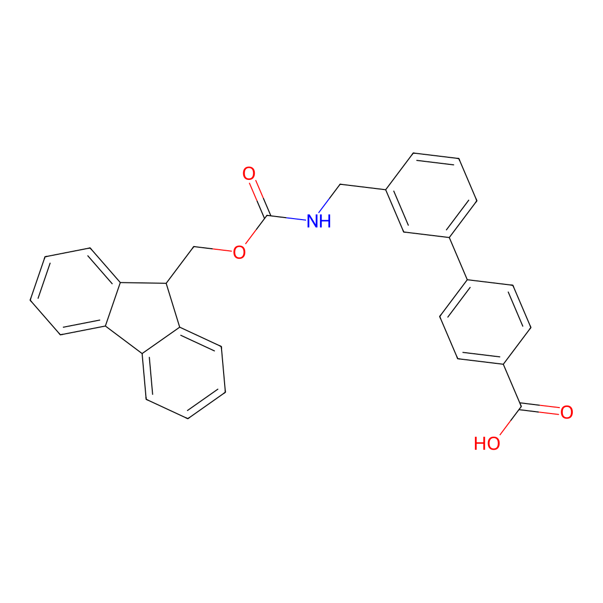 4-{3-[({[(9H-fluoren-9-yl)methoxy]carbonyl}amino)methyl]phenyl}benzoic acid molecular structure, CAS 173911-23-4