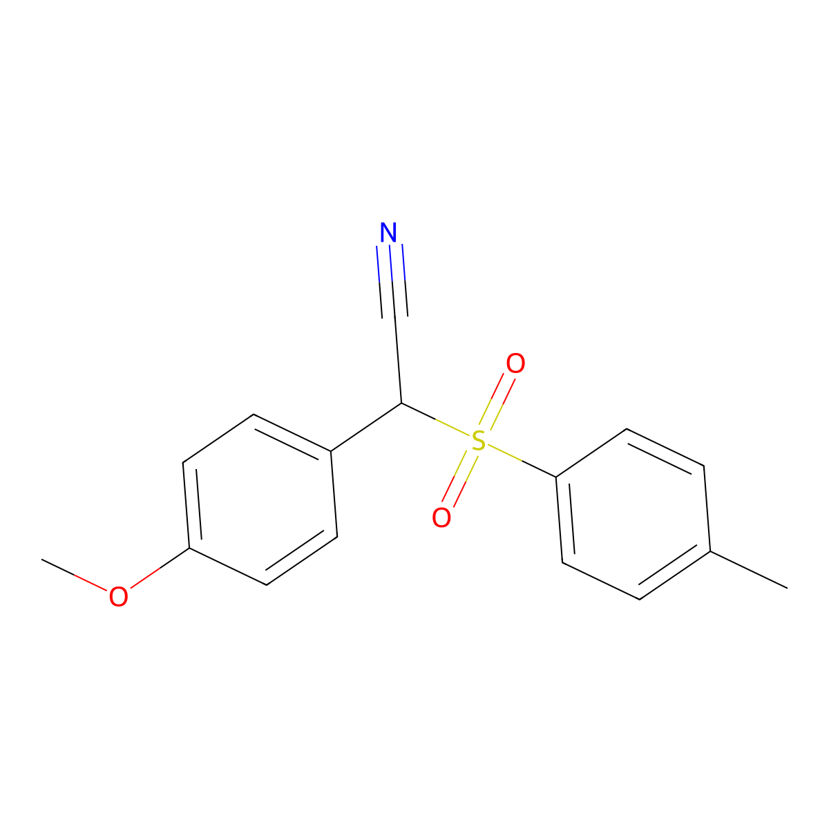 (4-Methoxyphenyl)[(4-methylphenyl)sulfonyl]acetonitrile molecular structure, CAS 173917-53-8