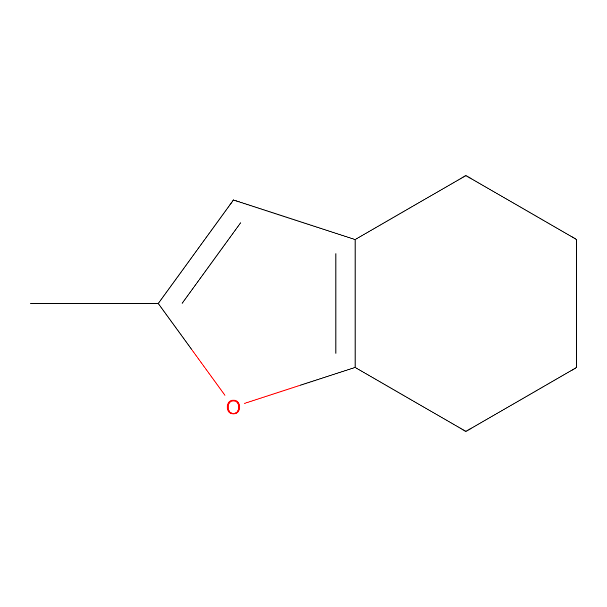 Benzofuran, 4,5,6,7-tetrahydro-2-methyl- molecular structure, CAS 17392-08-4