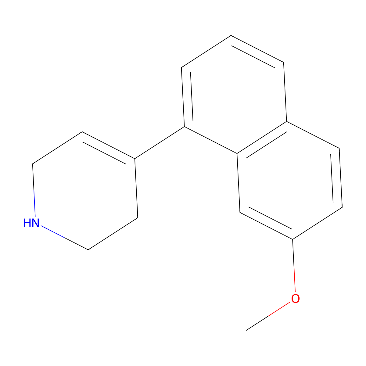 4-(7-Methoxynaphthalen-1-yl)-1,2,3,6-tetrahydropyridine molecular structure, CAS 173921-33-0