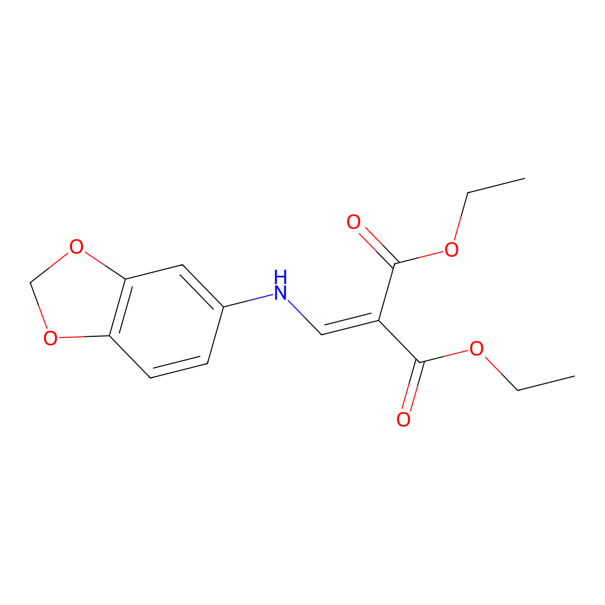 Propanedioic acid, 2-[(1,3-benzodioxol-5-ylamino)methylene]-, 1,3-diethyl ester molecular structure, CAS 17394-77-3