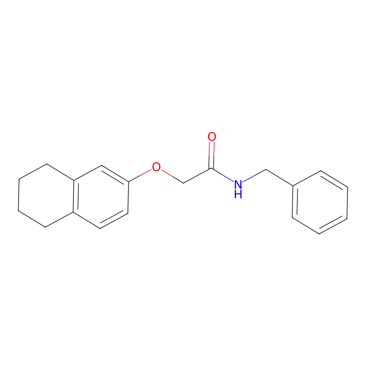 N-benzyl-2-(5,6,7,8-tetrahydronaphthalen-2-yloxy)acetamide molecular structure, CAS 173946-15-1