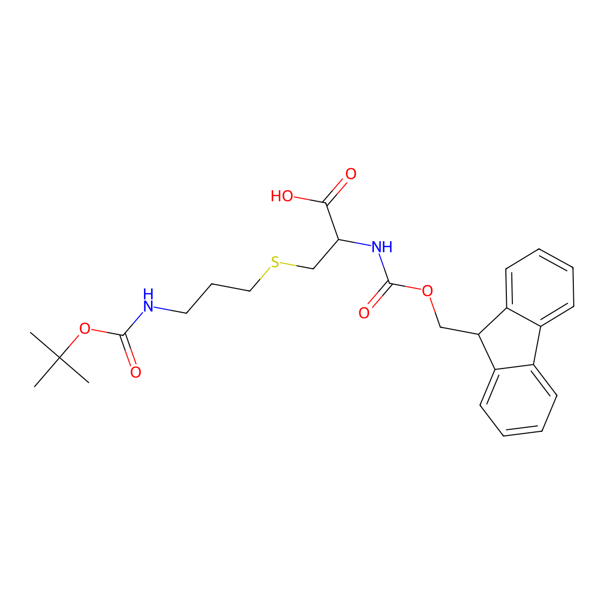 Fmoc-Cys(3-(Boc-amino)-propyl)-OH molecular structure, CAS 173963-91-2