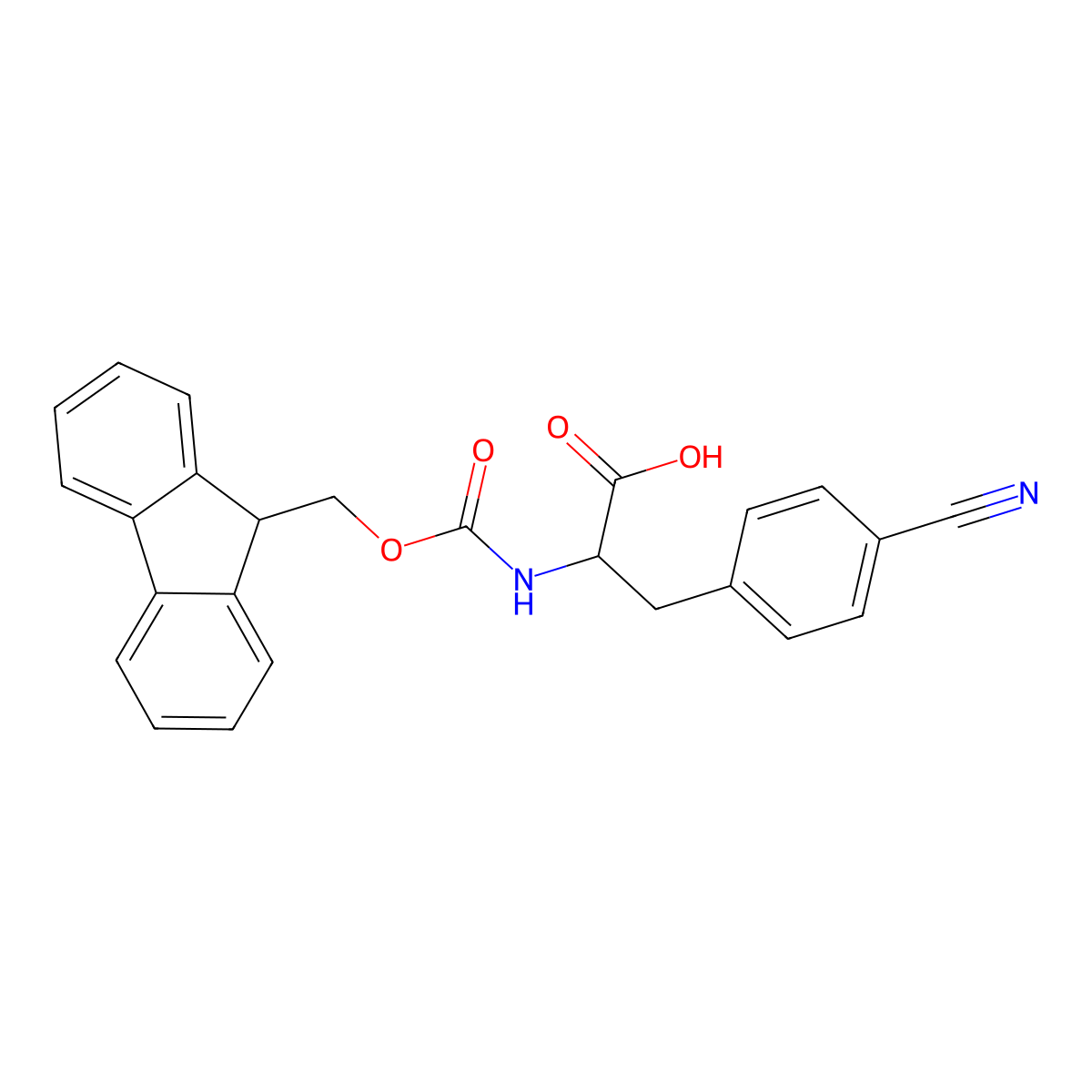 Fmoc-Phe(4-CN)-OH molecular structure, CAS 173963-93-4
