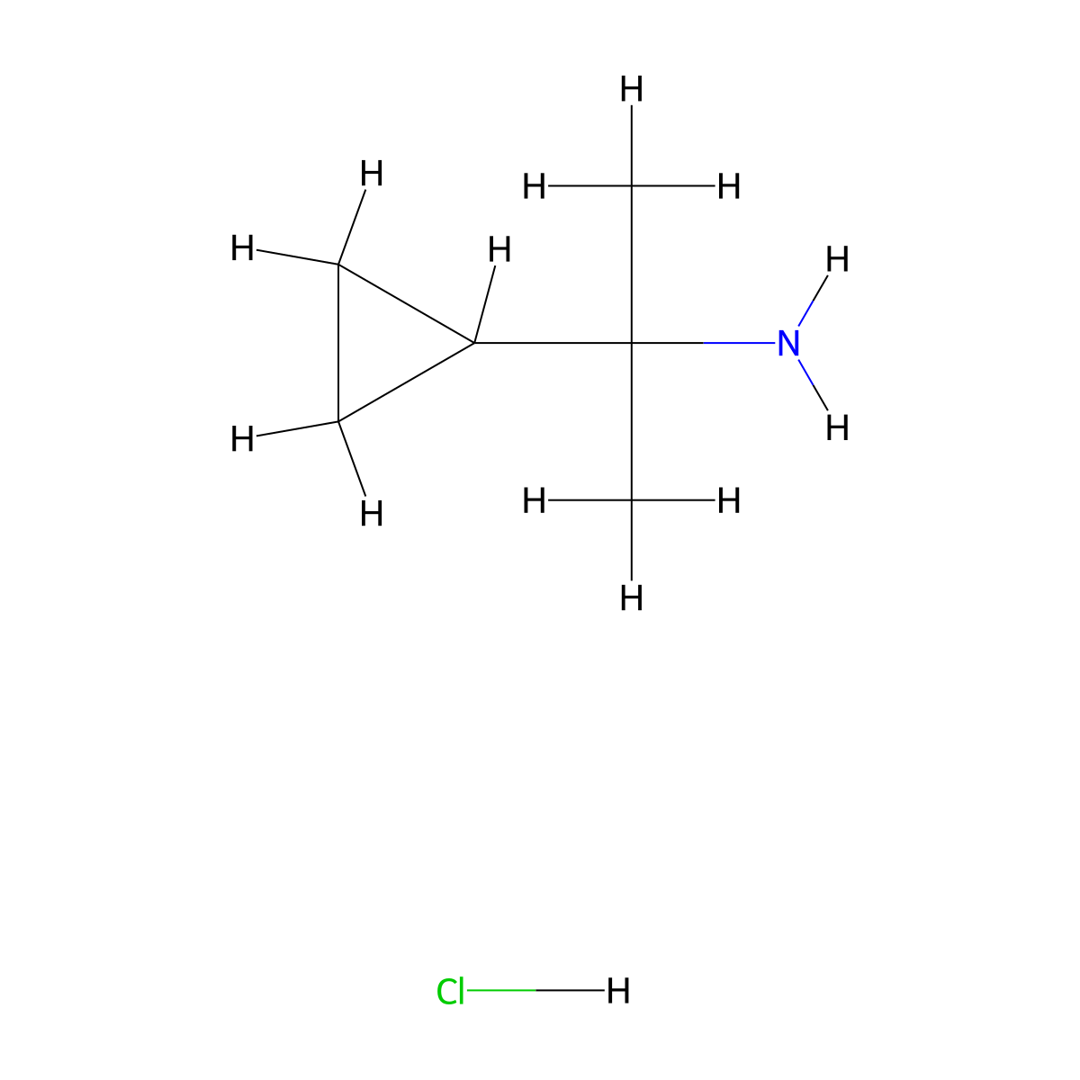 2-Cyclopropylpropan-2-amine hydrochloride molecular structure, CAS 17397-13-6