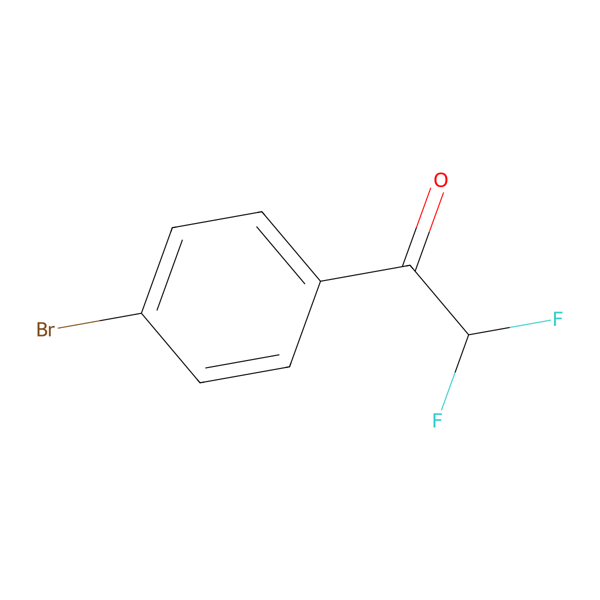 1-(4-Bromophenyl)-2,2-difluoroethan-1-one molecular structure, CAS 173974-88-4