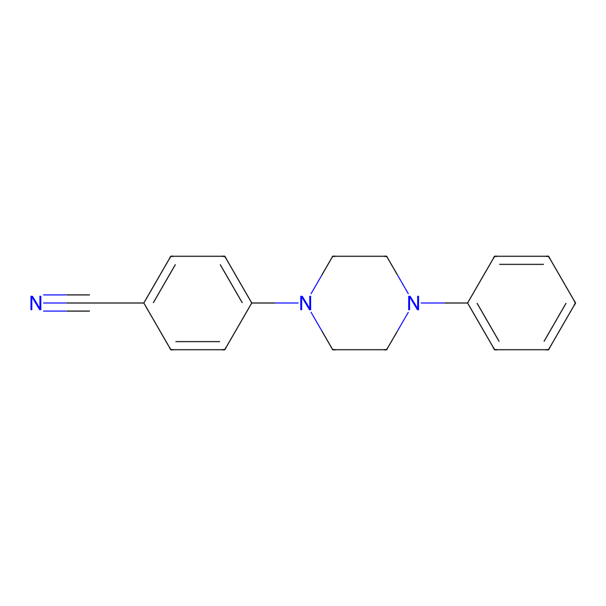 Benzonitrile, 4-(4-phenyl-1-piperazinyl)- molecular structure, CAS 173976-02-8