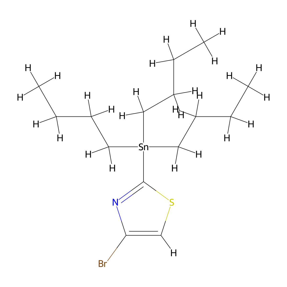 4-Bromo-2-(tributylstannyl)-1,3-thiazole molecular structure, CAS 173978-98-8