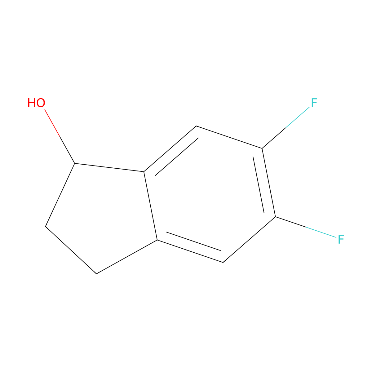 5,6-Difluoro-1-hydroxyindane molecular structure, CAS 173996-14-0