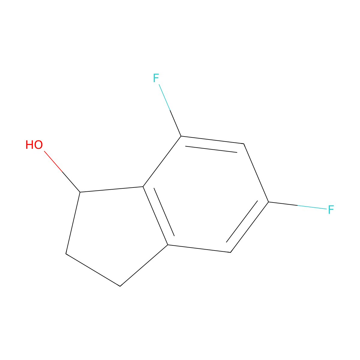 5,7-difluoro-2,3-dihydro-1H-inden-1-ol molecular structure, CAS 173996-15-1