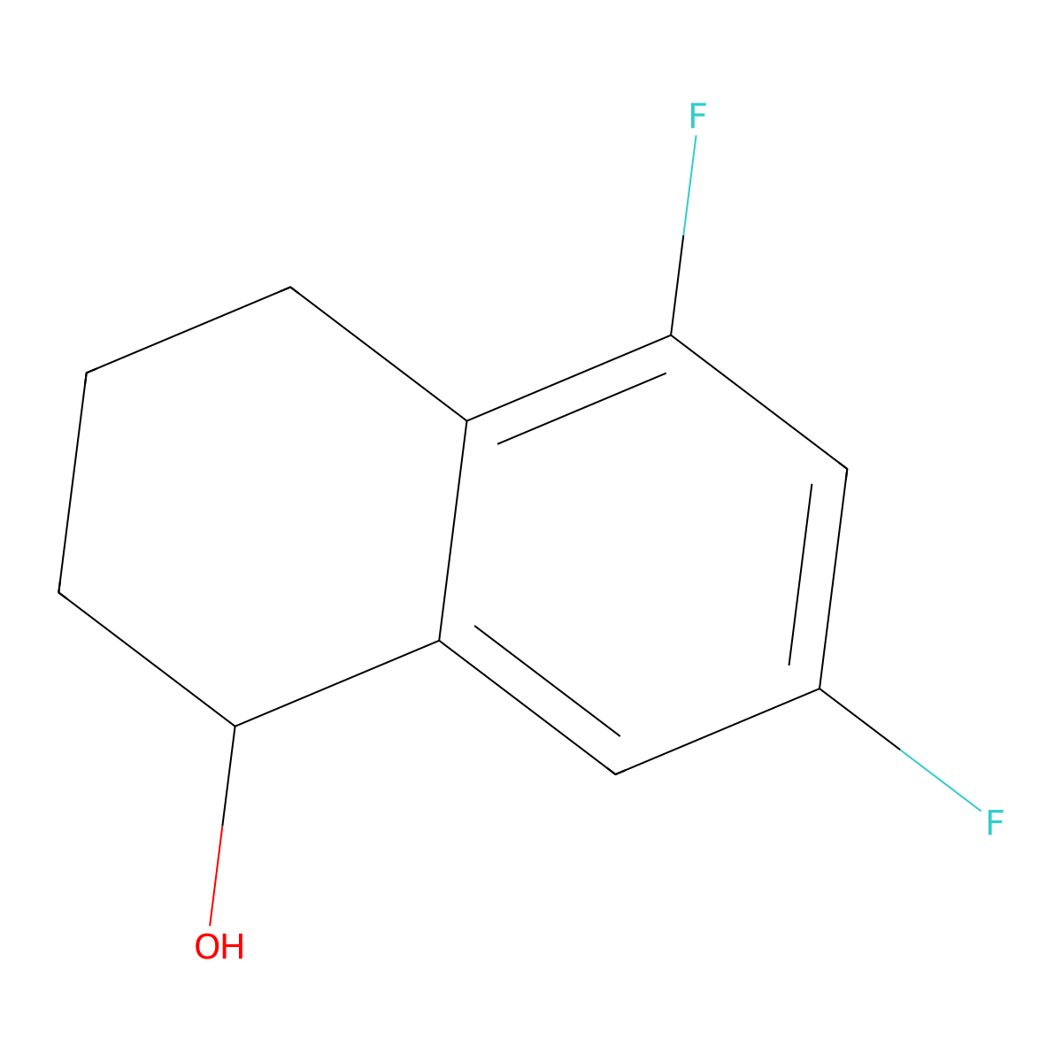 5,7-Difluoro-1,2,3,4-tetrahydronaphthalen-1-ol molecular structure, CAS 173996-16-2