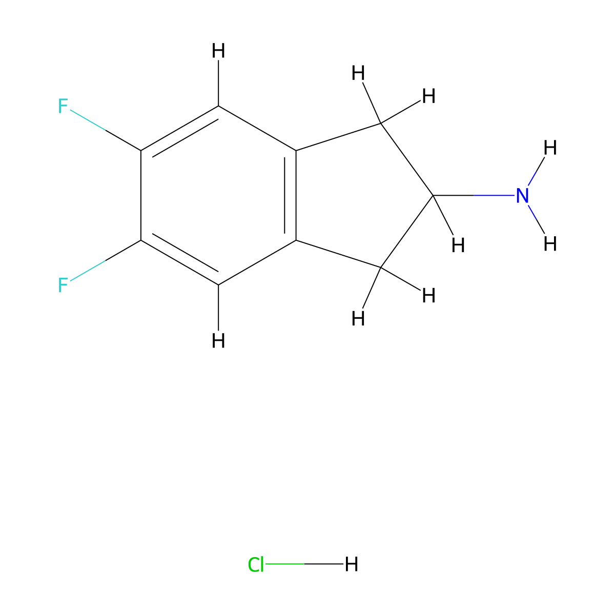 5,6-Difluoro-2,3-dihydro-1h-inden-2-amine hydrochloride molecular structure, CAS 173996-48-0