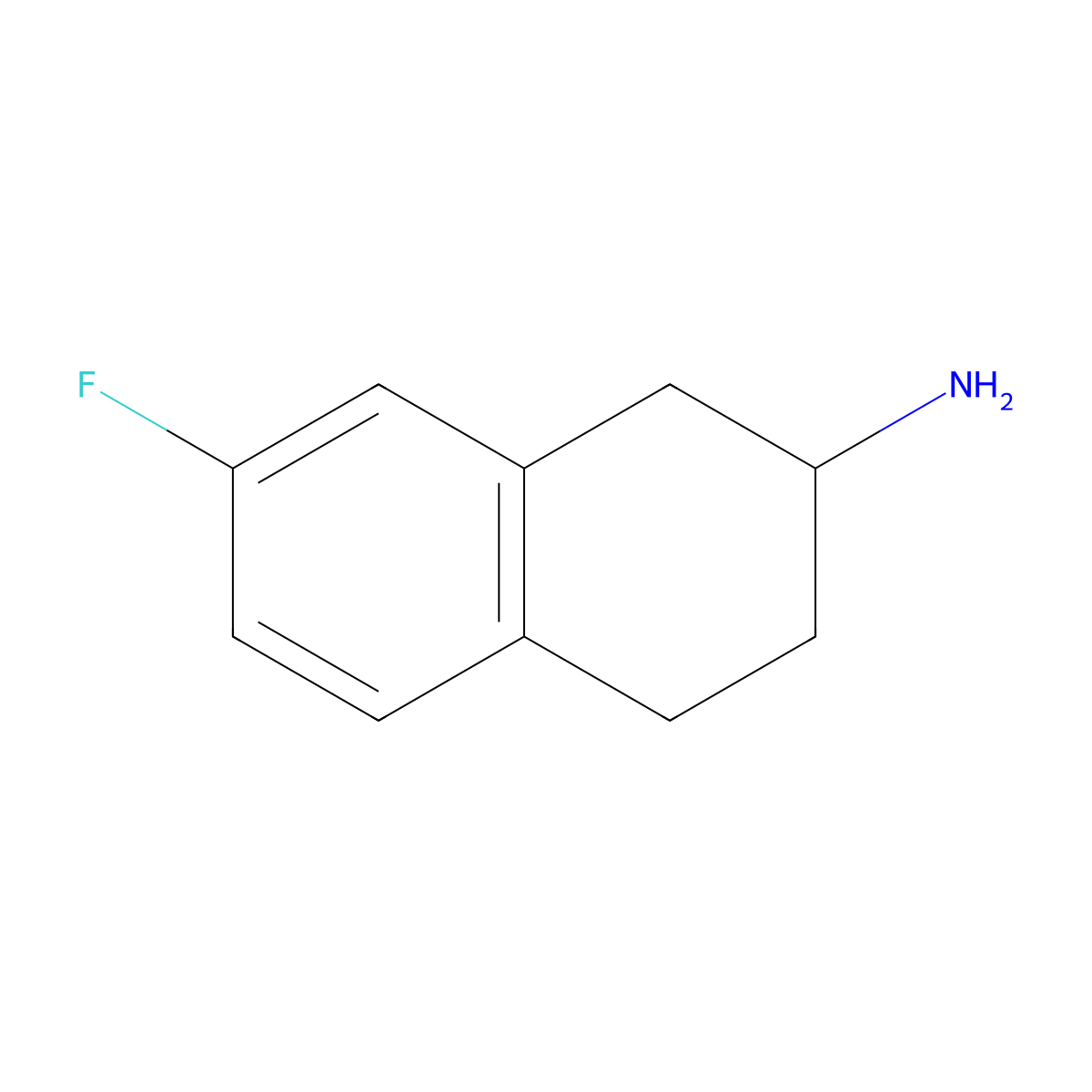 7-Fluoro-1,2,3,4-tetrahydronaphthalen-2-amine molecular structure, CAS 173998-63-5