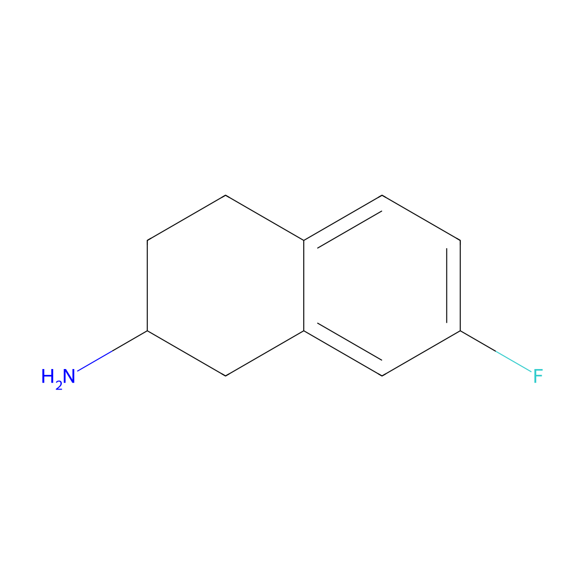 7-Fluoro-1,2,3,4-tetrahydronaphthalen-2-amine molecular structure, CAS 173998-63-5