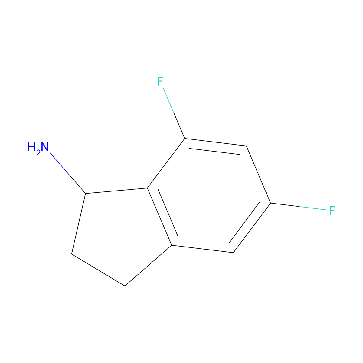 5,7-Difluoro-2,3-dihydro-1H-inden-1-amine molecular structure, CAS 173998-72-6