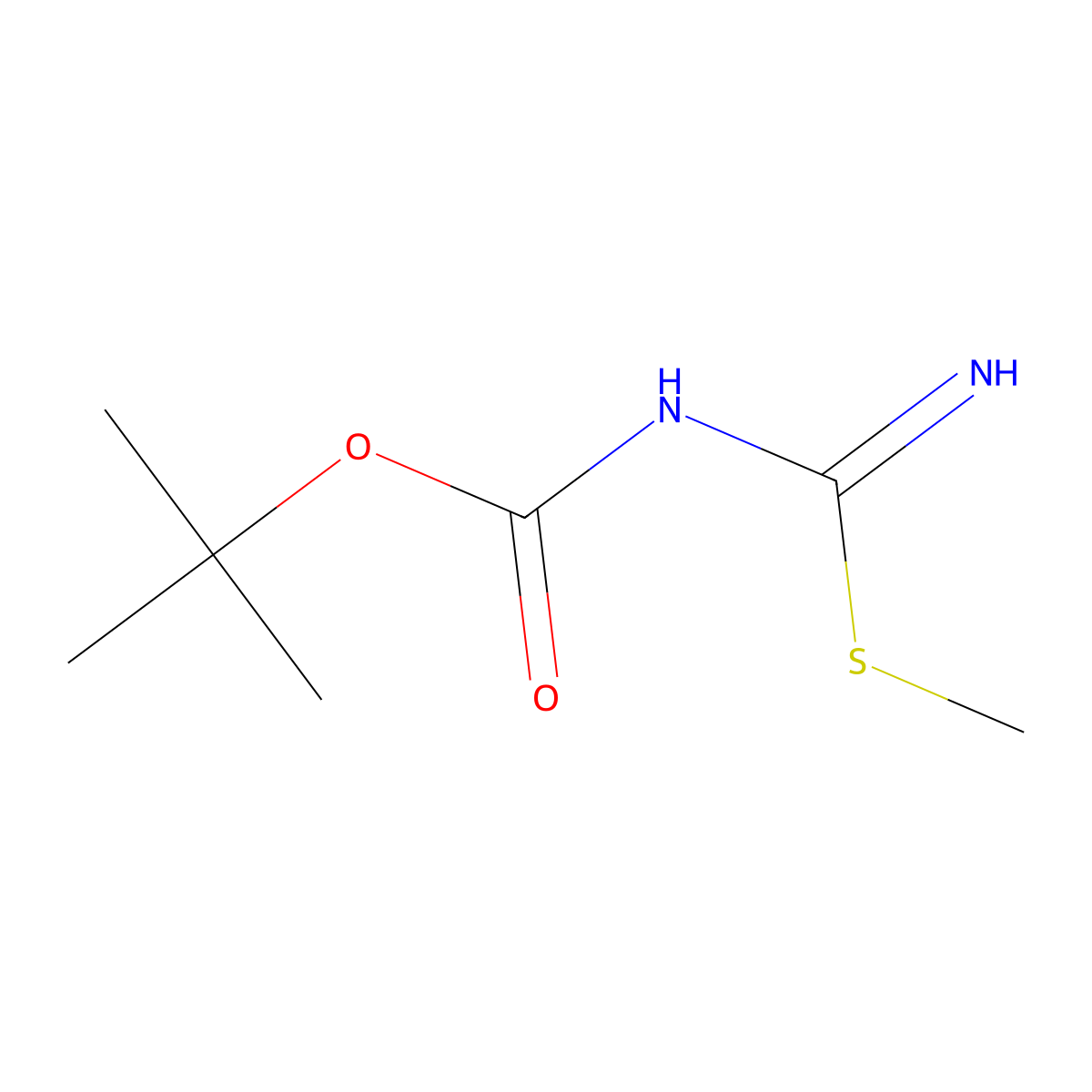tert-butyl N-[(methylsulfanyl)methanimidoyl]carbamate molecular structure, CAS 173998-77-1