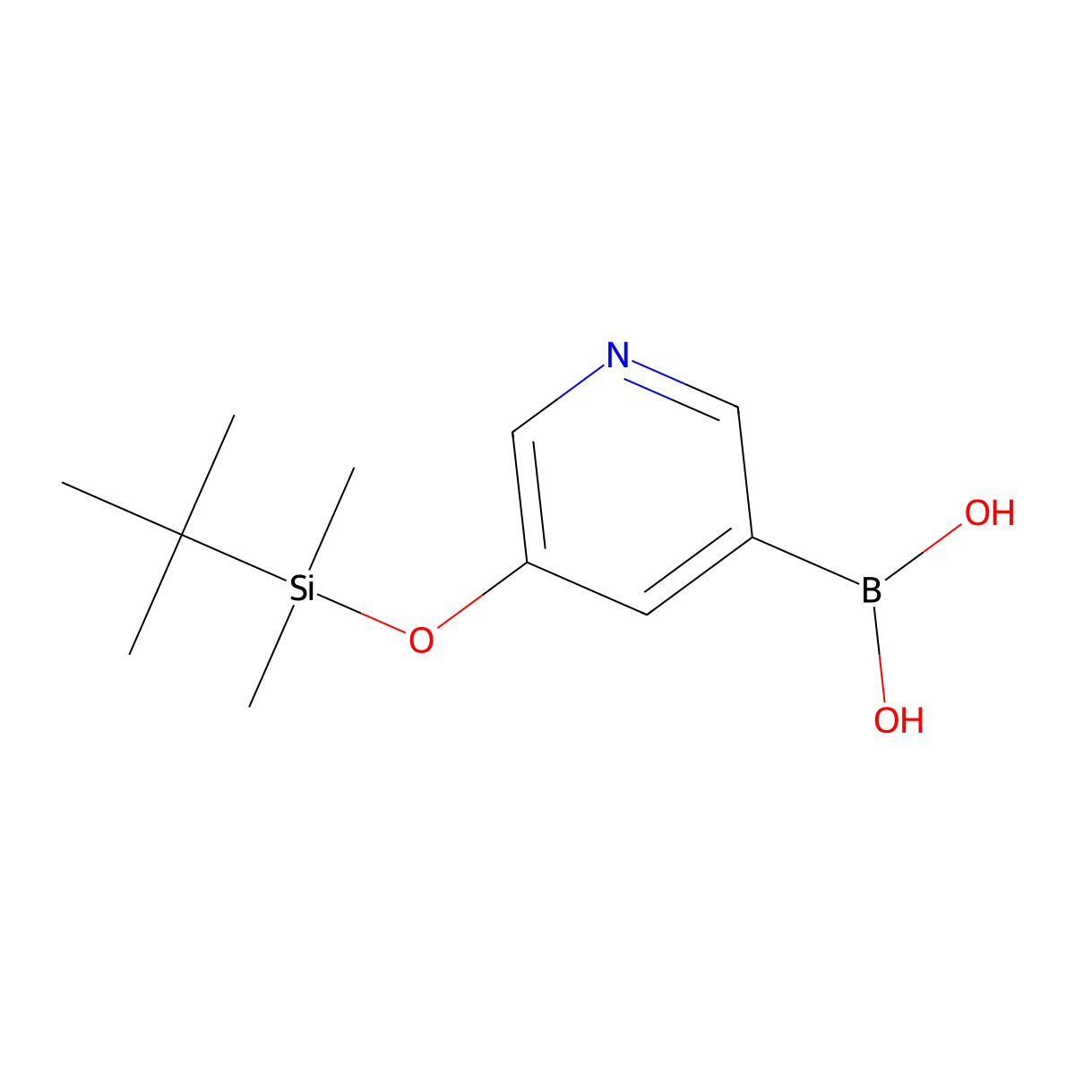 5-([tert-Butyl(dimethyl)silyl]oxy)pyridine-3-boronic acid molecular structure, CAS 173999-08-1