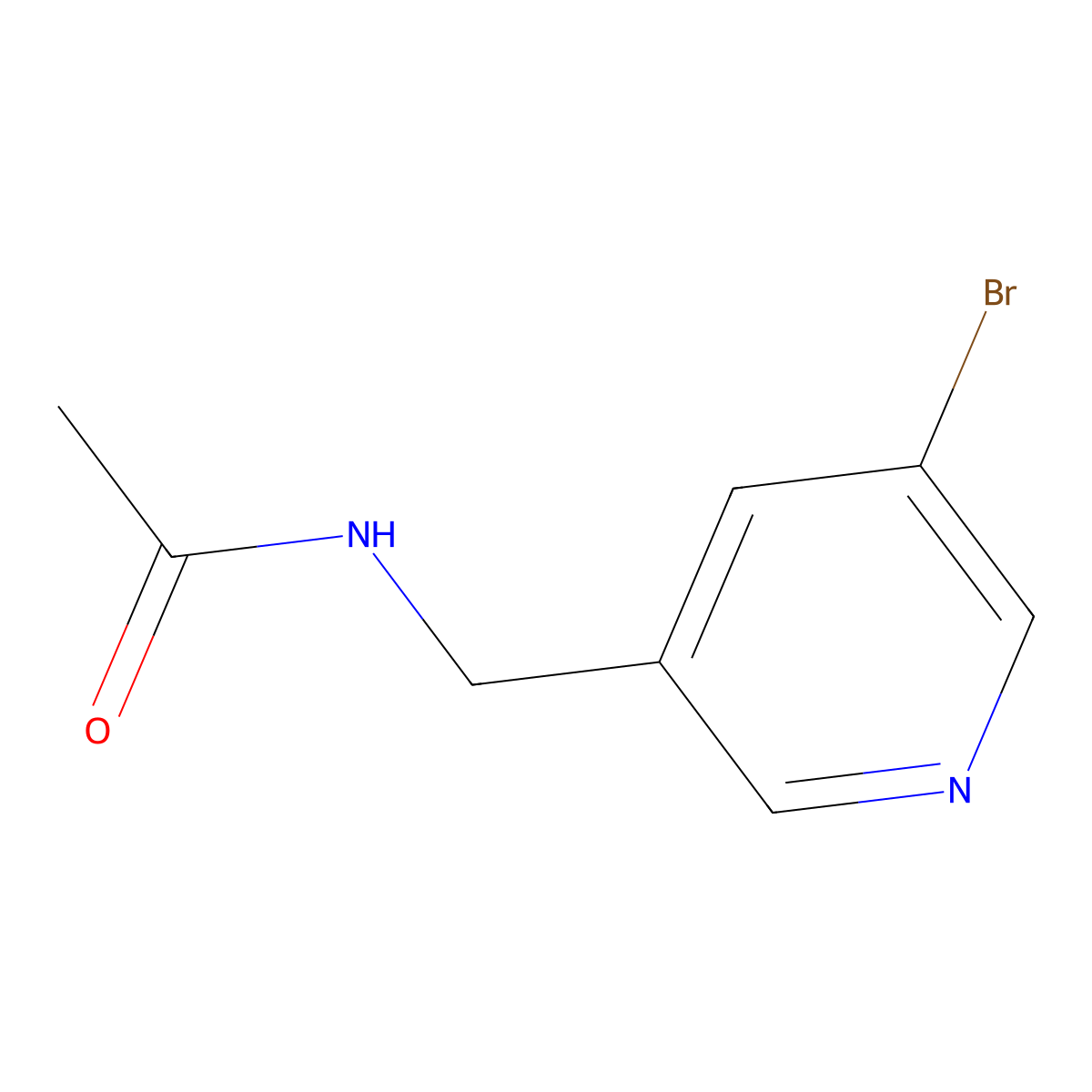 N-((5-bromopyridin-3-yl)methyl)acetamide molecular structure, CAS 173999-20-7