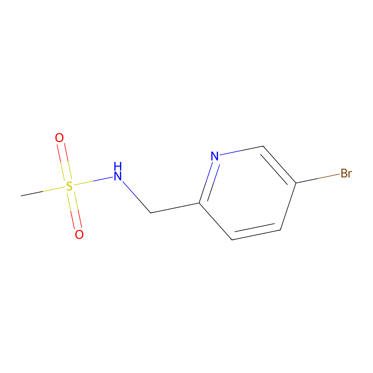 N-((5-bromopyridin-2-yl)methyl)methanesulfonamide molecular structure, CAS 173999-24-1