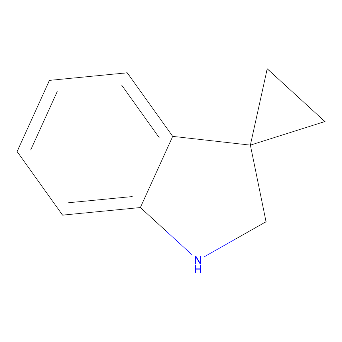 Spiro[cyclopropane-1,3'-indoline] molecular structure, CAS 174-66-3