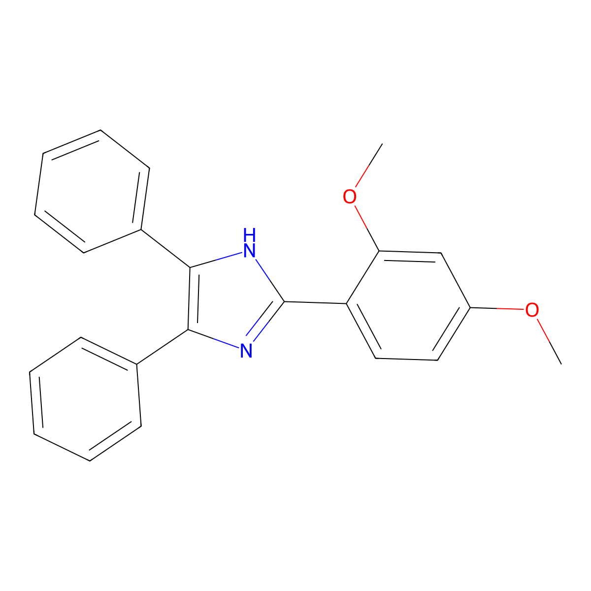 2-(2,4-dimethoxyphenyl)-4,5-diphenyl-1H-imidazole molecular structure, CAS 1740-23-4