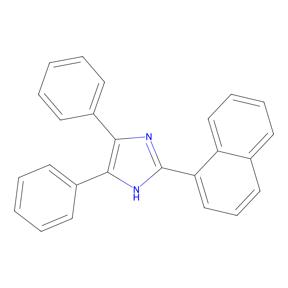 2-(naphthalen-1-yl)-4,5-diphenyl-1H-imidazole molecular structure, CAS 1740-24-5
