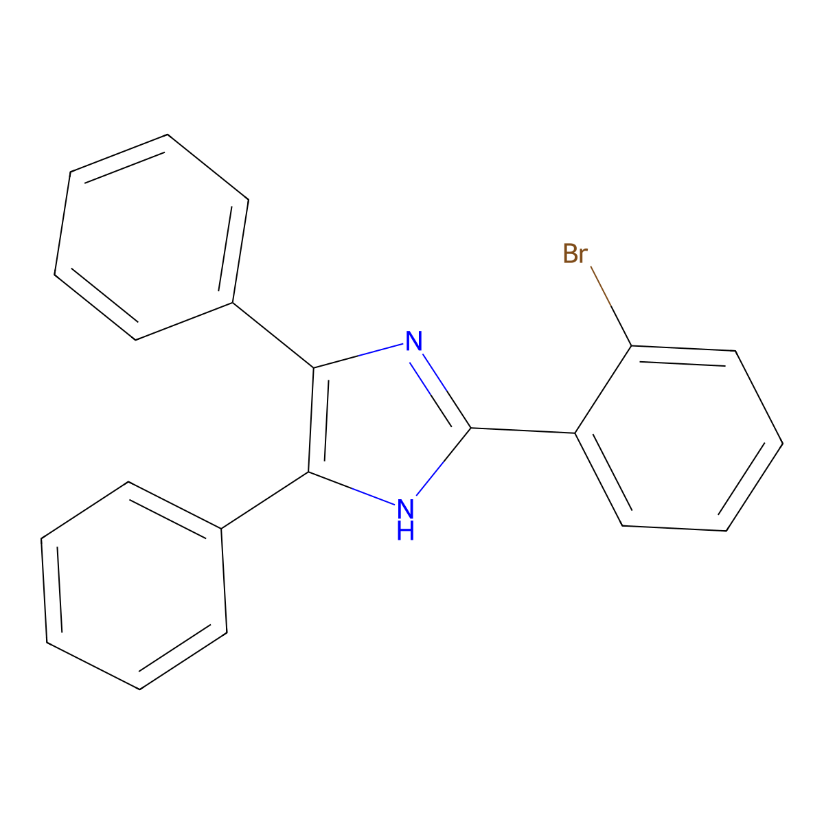 1H-Imidazole, 2-(2-bromophenyl)-4,5-diphenyl- molecular structure, CAS 1740-25-6