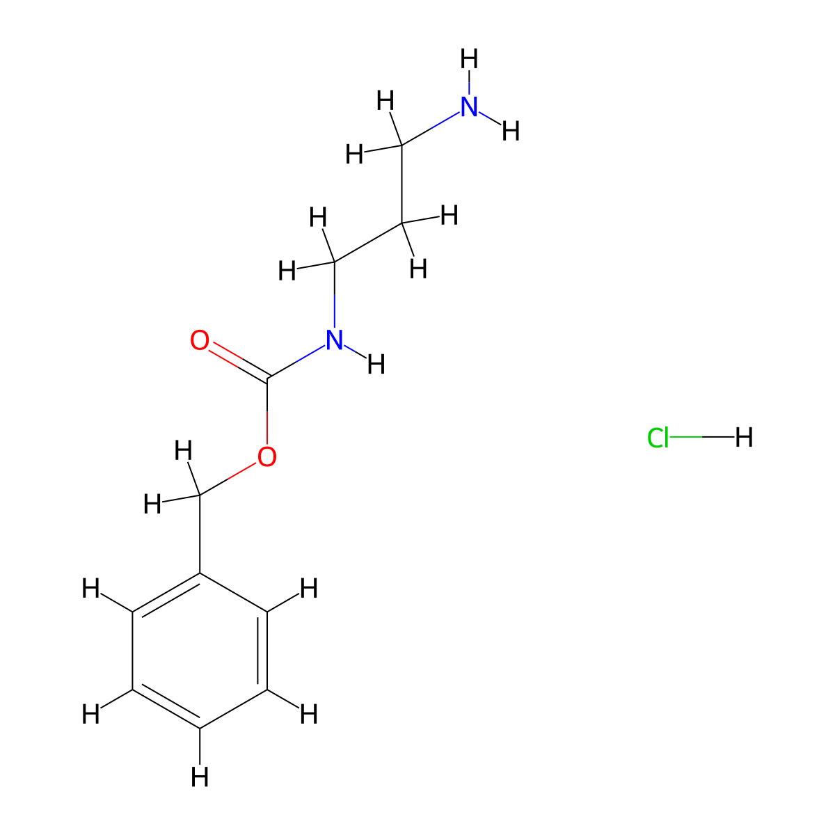 benzyl N-(3-aminopropyl)carbamate hydrochloride molecular structure, CAS 17400-34-9
