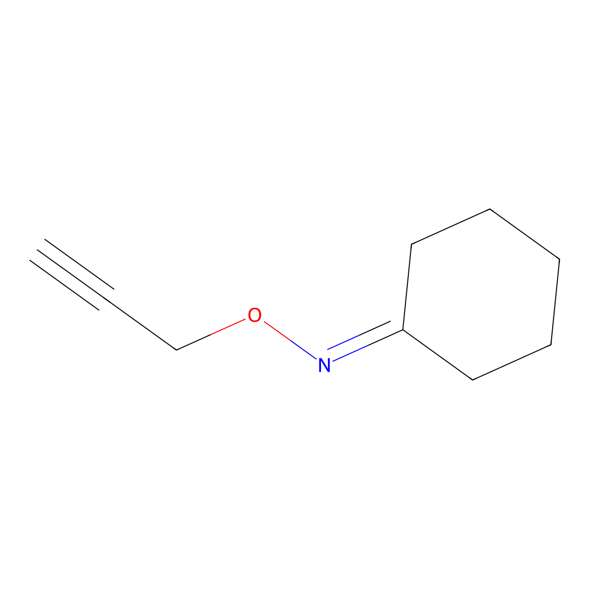 N-prop-2-ynoxycyclohexanimine molecular structure, CAS 174004-17-2