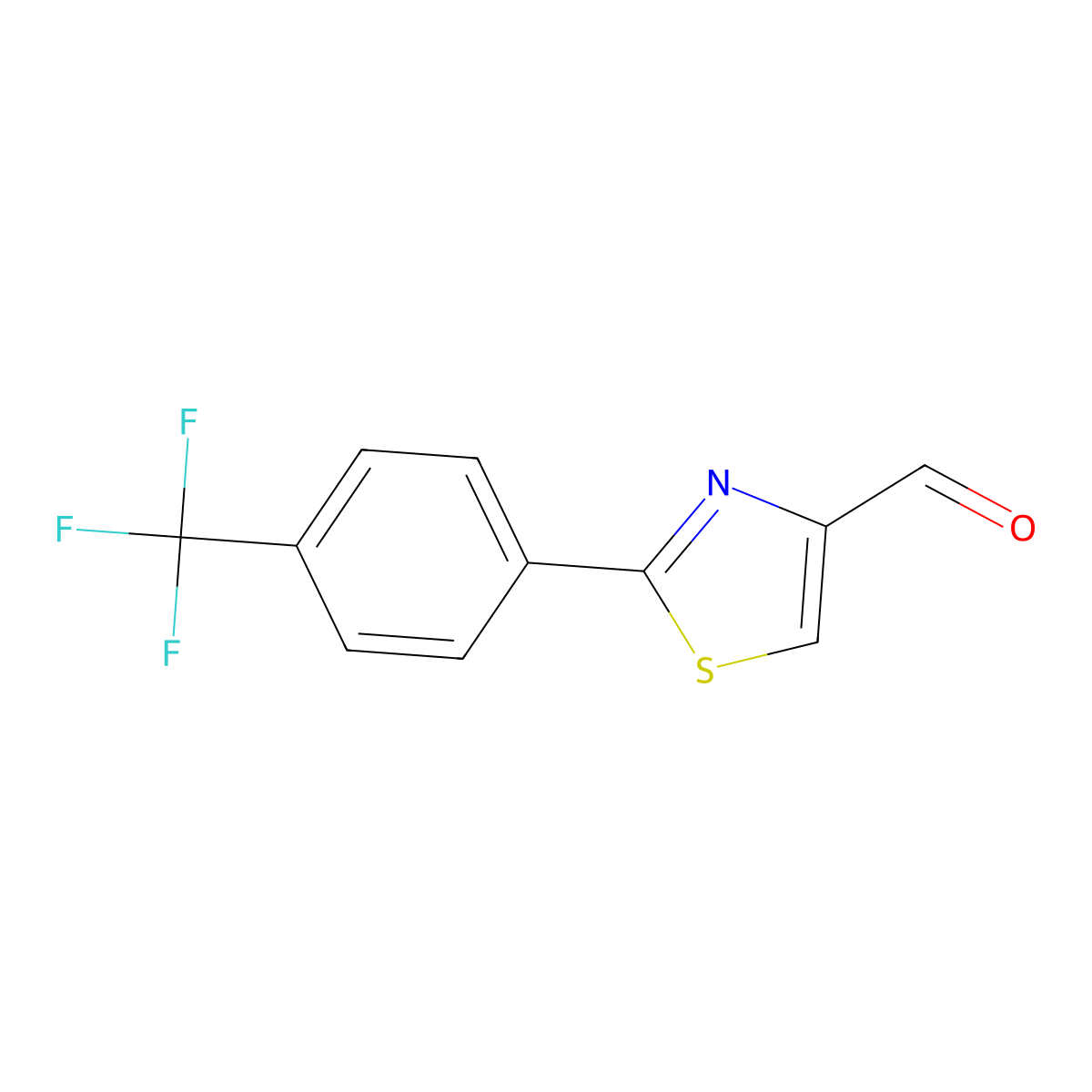 2-[4-(Trifluoromethyl)phenyl]-1,3-thiazole-4-carbaldehyde molecular structure, CAS 174006-70-3