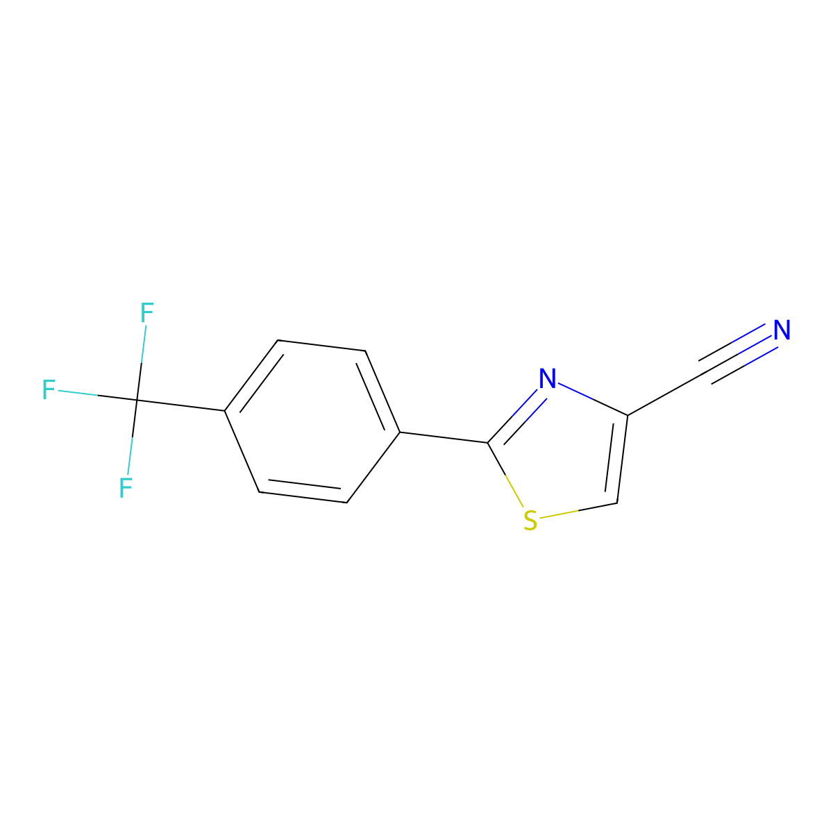 2-[4-(Trifluoromethyl)phenyl]-1,3-thiazole-4-carbonitrile molecular structure, CAS 174006-77-0