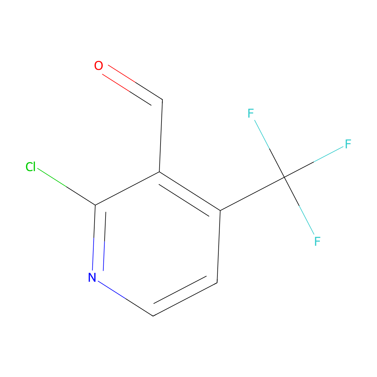 2-Chloro-4-(trifluoromethyl)pyridine-3-carbaldehyde molecular structure, CAS 174008-48-1